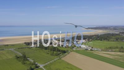 Drone View Of L'aiguillon-La-Presqu'ile, The Village, The Ocean