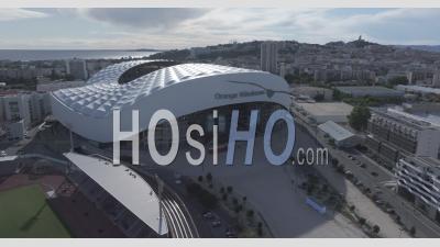 Delort And Velodrome Stadiums, Marseille City, France - Video Drone Footage