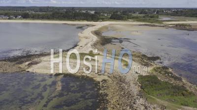 Flyover La Trinite-Sur-Mer, The Ile De Stuhan - Video Drone Footage