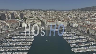 Vieux-Port In Summer, Marseille, Bouches-Du-Rhone, France - Video Drone Footage