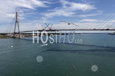 Construction Of Gordie Howe International Bridge - Aerial Photography