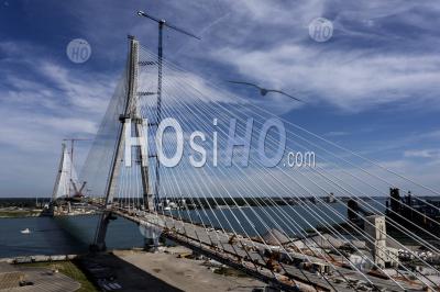 Construction Of Gordie Howe International Bridge - Aerial Photography
