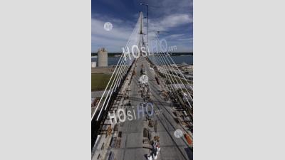 Construction Of Gordie Howe International Bridge - Aerial Photography