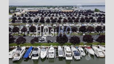 Marina On Lake St. Clair - Aerial Photography