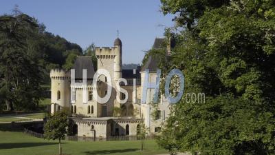 Drone View Of The Domaine De Campagne, The Park, The Castle