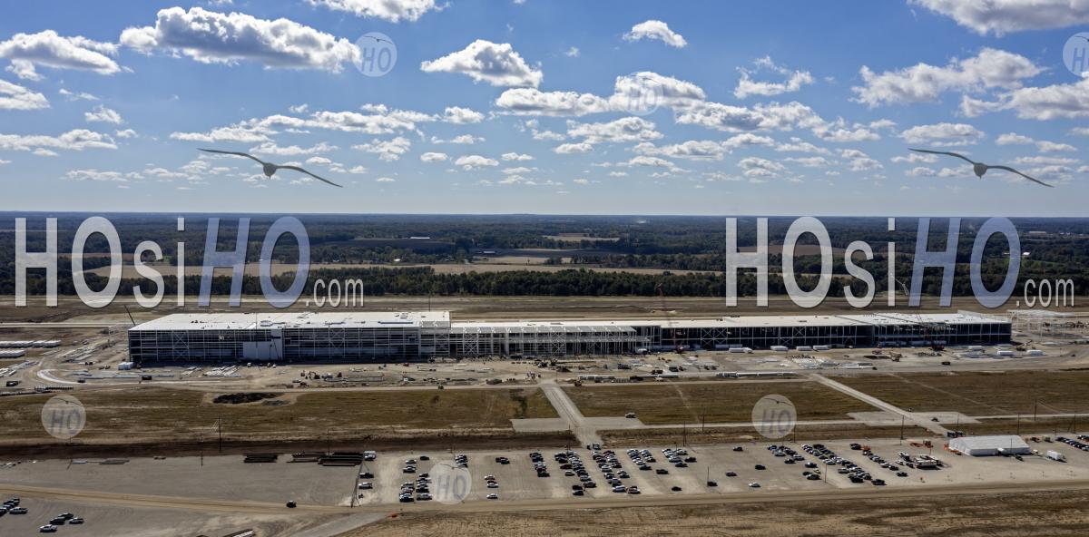 Construction De L'usine De Batteries Pour Véhicules électriques De Ford - Photographie Aérienne