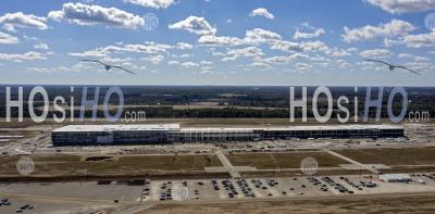Construction Of Ford's Ev Battery Plant - Aerial Photography
