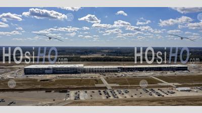 Construction Of Ford's Ev Battery Plant - Aerial Photography