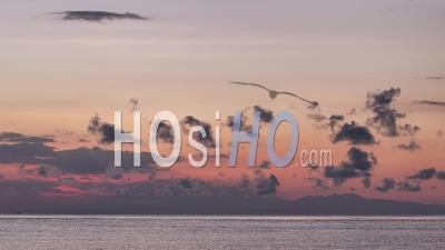 Sunrise Over Lombok Island From Amed, Bali, Indonesia - Video Drone Footage
