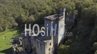 Drone View Of The Chateau De Commarque