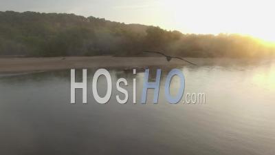 Morning On River Loire - Video Drone Footage