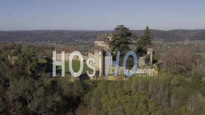 Drone View Of The Chateau De Fenelon