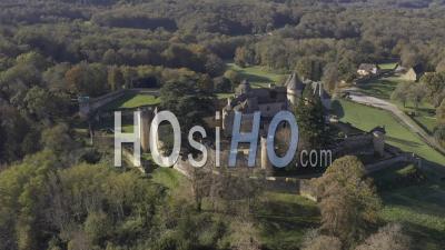 Drone View Of The Chateau De Fenelon