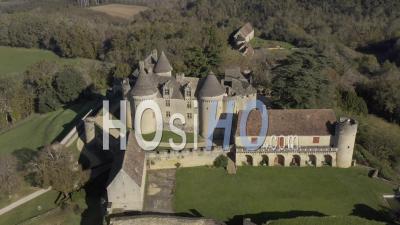 Drone View Of The Chateau De Fenelon