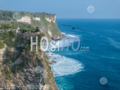 Pura Uluwatu Temple And Cliffs, Bali, Indonesia - Aerial Photography