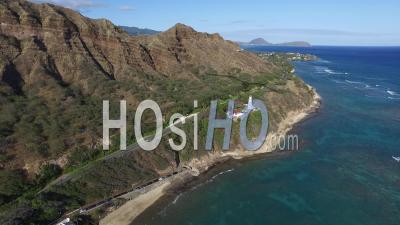 Diamond Head, Phare, Honolulu, Hawaii - Vidéo Drone
