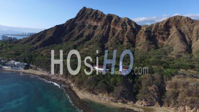 Diamond Head, Lighthouse, Honolulu, Hawaii - Video Drone Footage