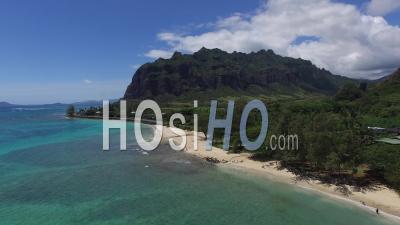 Kaaawa Beach, Windward, Hawaii - Video Drone Footage