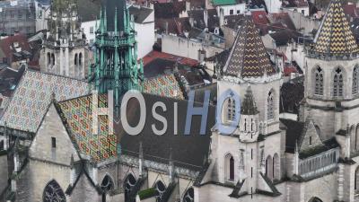 Saint Benigne Cathedral In Dijon - Video Drone Footage