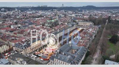 End Of Year Celebrations In Nancy - Place Stanislas And Place De La Carriere - Video Drone Footage