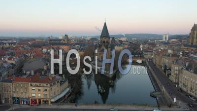 Metz During The End Of Year Celebrations - Video Drone Footage