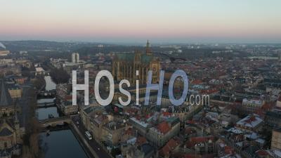 Metz During The End Of Year Celebrations - Video Drone Footage