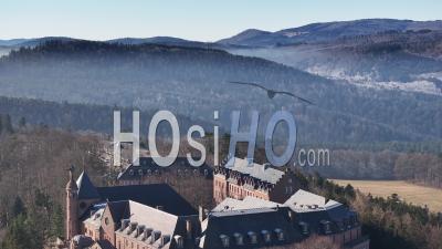 Mont Sainte Odile In Winter - Video Drone Footage