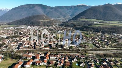 Aerial View Of The Town Of Vif - Video Drone Footage