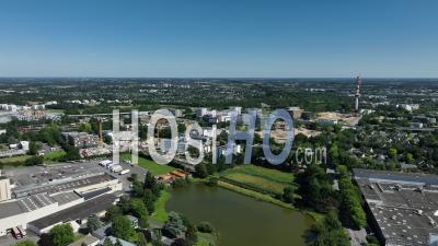 New Business District Viasilva In Cesson-Sevigne, Brittany, France - Video Drone Footage