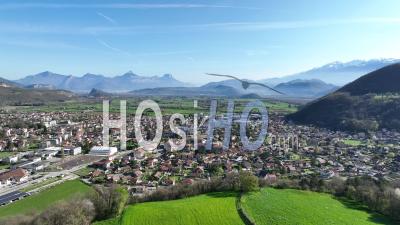 Aerial View Of The Town Of Vif - Video Drone Footage