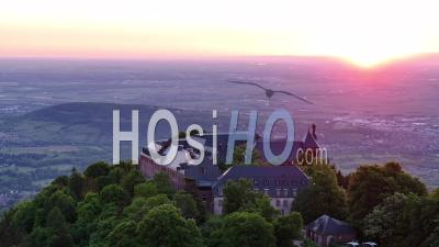 The Mont Sainte Odile On Spring Morning In Alsace - Video Drone Footage