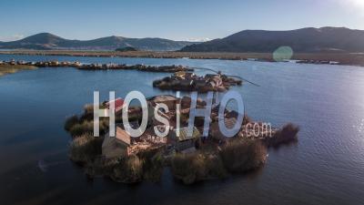 Floating Island Uros ( Isla De Los Uros ), Lake Titicaca, Peru - Video Drone Footage
