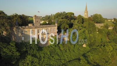 Castle Of Sainte Croix Du Mont, Video Drone Footage
