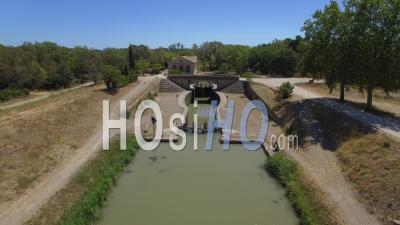 Junction Canal And The Lock Gailhousty - Video Drone Footage