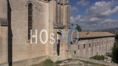 Notre-Dame De Beauregard Church, Orgon, Bouches-Du-Rhone, Provence, France - Video Drone Footage