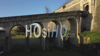 Aerial View, Blaye Citadel, Unesco World Heritage Site In Gironde, France - Video Drone Footage